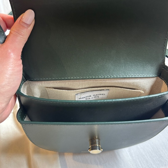 Mansur Gavriel Dark Green Mini Leather Crossbody Bag - Picture 3 of 6